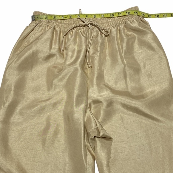 MAGGIE Sweet Champagne Colored Short Sleeve Satin Pajama Top & Bottom Set - Picture 8 of 13